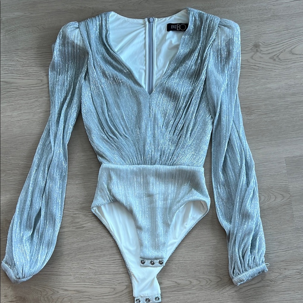 Silver Long Sleeve Bodysuit